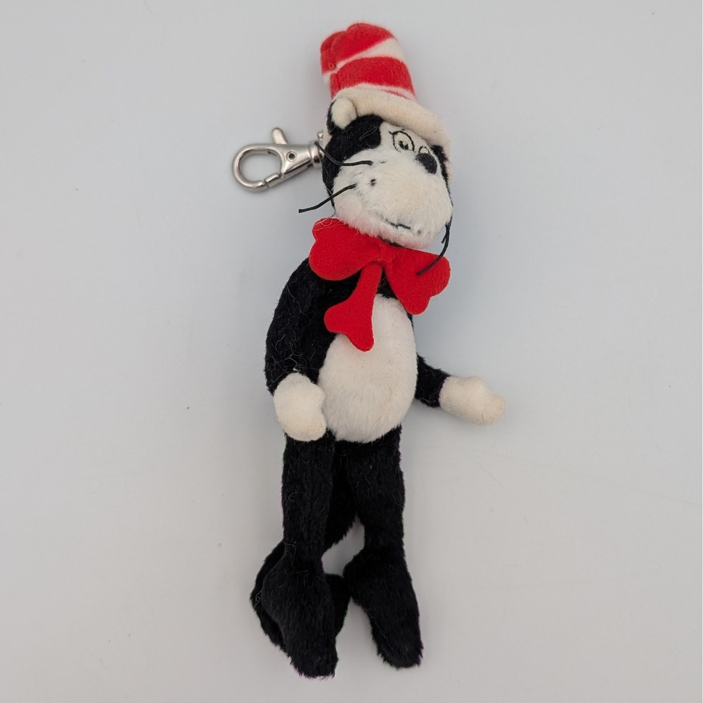 Dr Seuss Cat in the Hat Plush Keychain Manhattan Toy 2004 Vintage Backpack Clip